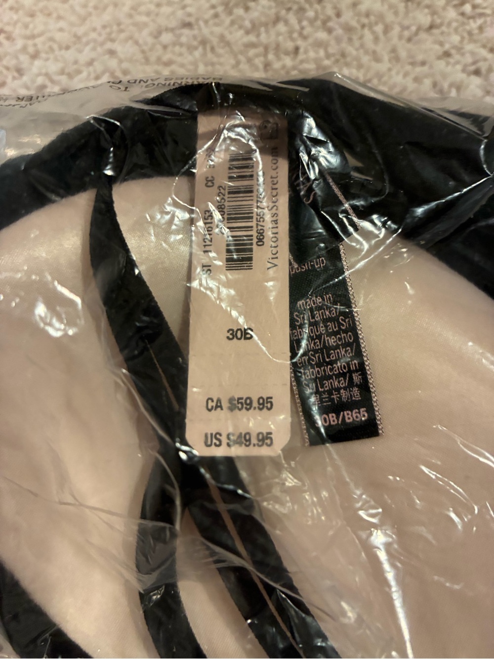 Victoria's Secret Black Very Sexy Push up Bra 30B NEW IN ORIGINAL packaging - Picture 3 of 7